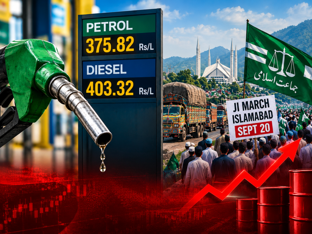 Petrol Hits Rs375.82, diesel crosses Rs400 as JI announces Islamabad march