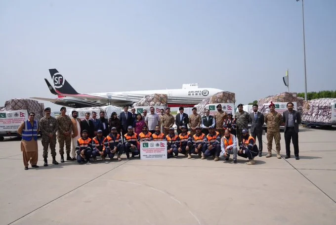 Pakistan sends 100 tones of humanitarian aid to flood-hit Nepal