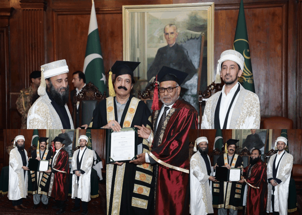 Punjab Governor awards honourary PhDs to Tanweer Ahmed, Abdul Karim Paracha and S M Tanveer UoL