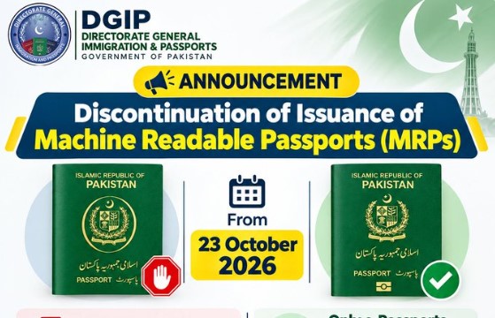 Pakistan to issue only e-passports for all new applications from today Passport-Pakistan